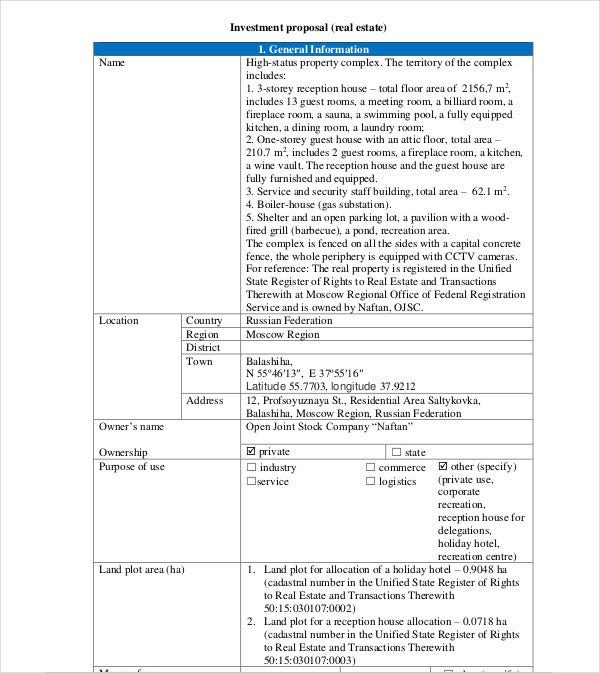 7 Real Estate Investment Proposal Templates Pdf Word With Quality Investment Proposal Template