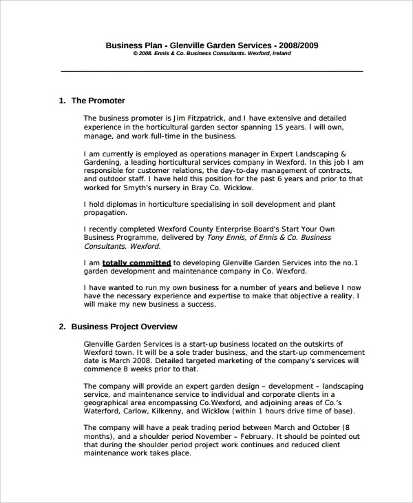 7 Sample Professional Business Plan Templates Sample With Regard To Customer Service Business Plan Template