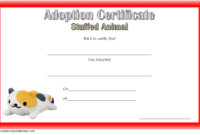 7 Stuffed Animal Adoption Certificate Editable Templates Within Amazing Cat Adoption Certificate Template