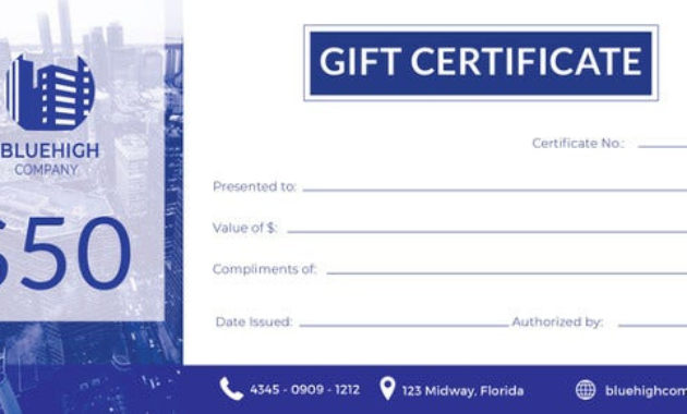 77 Creative Custom Certificate Design Templates Free In Printable Company Gift Certificate Template