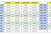 7Th Grade Homeschool Curriculum Resources Schedule Pertaining To Free Middle School Agenda Template