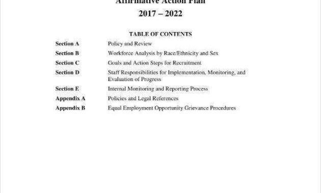 8 Affirmative Action Plan Templates Pdf Word Free In Affirmative Action Plan Template For Small Business