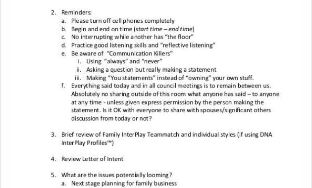 8 Family Agenda Templates Free Word Pdf Format Within Frg Meeting Agenda Template