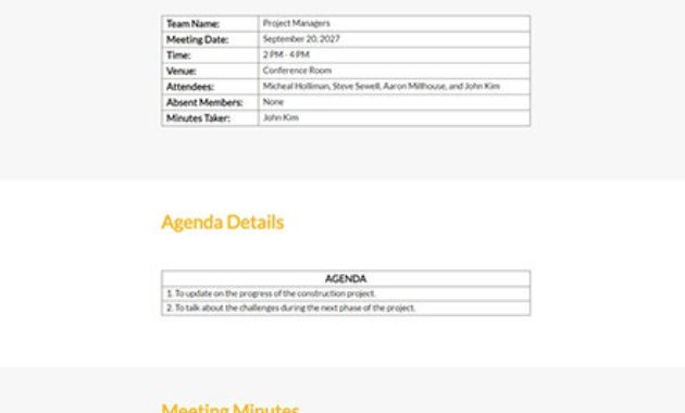 8 Free Construction Meeting Minutes Templates Pdf With Regard To Awesome Monthly Safety Meeting Template