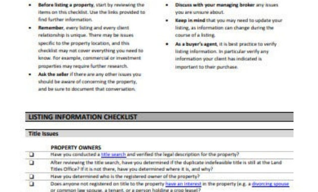 8 Free Real Estate Checklist Templates For Agents In Pdf With Business Plan For Real Estate Agents Template