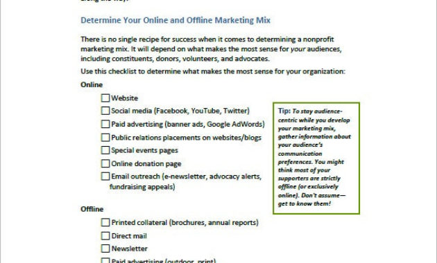 8 Non Profit Marketing Plan Templates Free Sample Throughout Sample Non Profit Business Plan Template