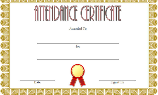 8 Printable Perfect Attendance Certificate Template Designs With Regard To Winner Certificate Template Ideas Free