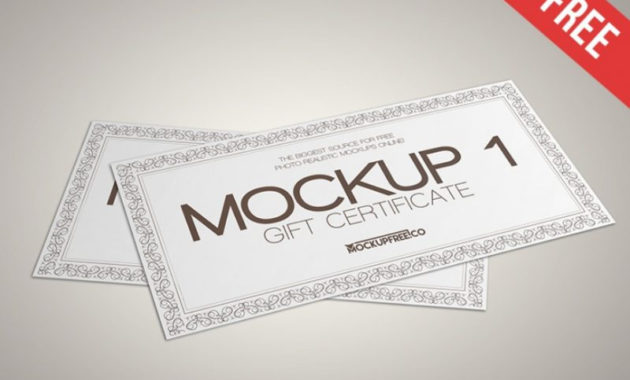 8 Professional Gift Voucher Mockup Psd Free Download With Mock Certificate Template