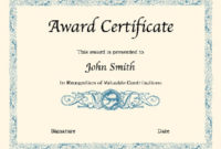 8 Sample Certificate Templates Free Sample Example Inside Certificate Templates For Word Free Downloads