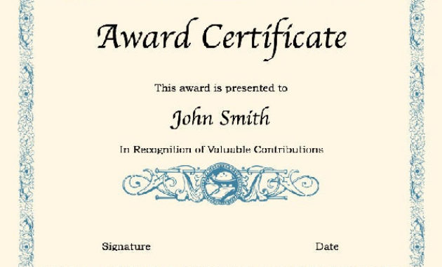 8 Sample Certificate Templates Free Sample Example Inside Certificate Templates For Word Free Downloads