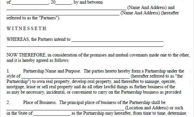 8 Sample Partnership Agreements Sample Templates Within Contract For Business Partnership Template