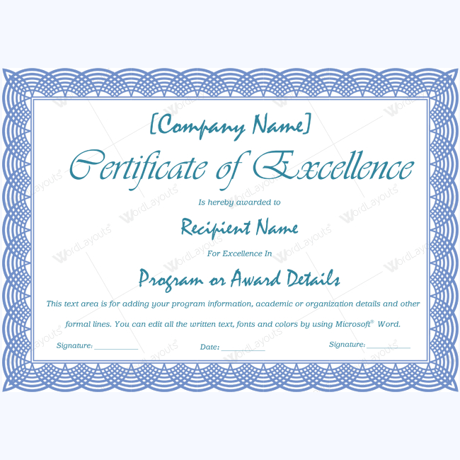 89 Elegant Award Certificates For Business And School Events With Regard To Template For Certificate Of Award