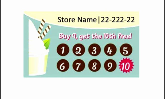 9 Free Printable Punch Card Template Sampletemplatess Pertaining To Business Punch Card Template Free