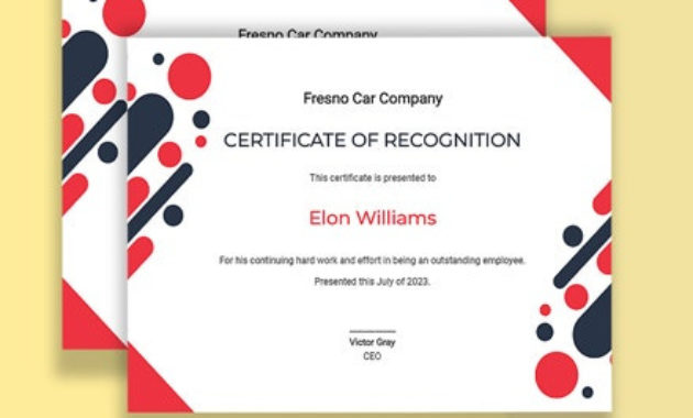 9 Free Recognition Certificate Templates Word Psd For Recognition Certificate Editable