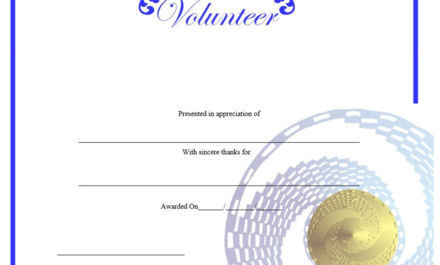 9 Free Sample Volunteer Certificate Templates Printable In Printable Volunteer Certificate Template
