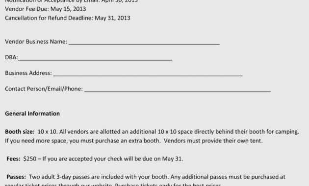 9 Printable Blank Vendor Registration Form Templates For In Awesome Vendor Meeting Agenda Template