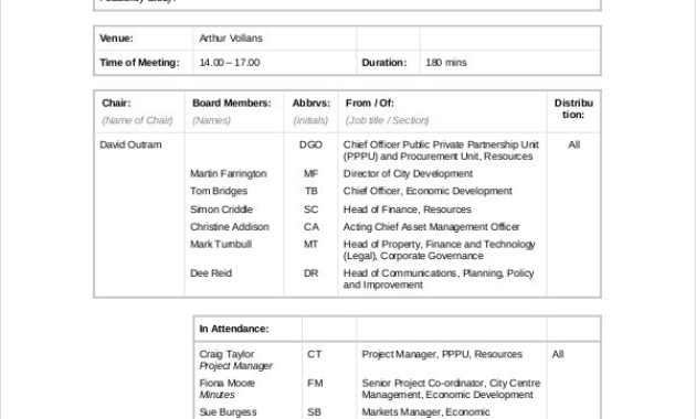 9 Project Meeting Agenda Template Word Pdf Free Throughout Best Business Strategy Meeting Agenda Template