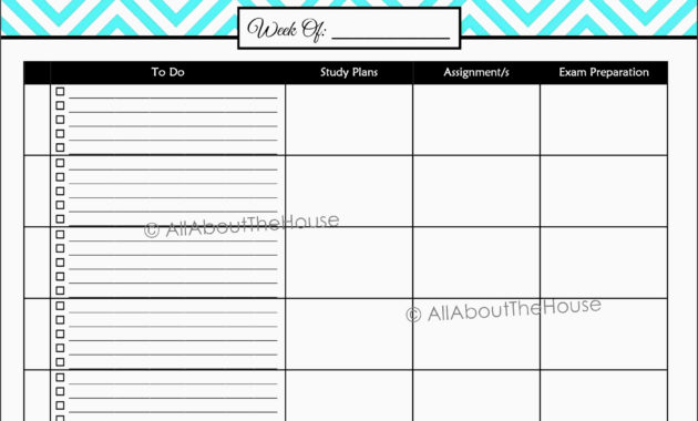 9 Student Assignment Planner Template In Excel In Agenda Template For Students