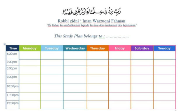 9 Study Planner Templates Examples Pdf Examples Pertaining To Agenda Template For Students
