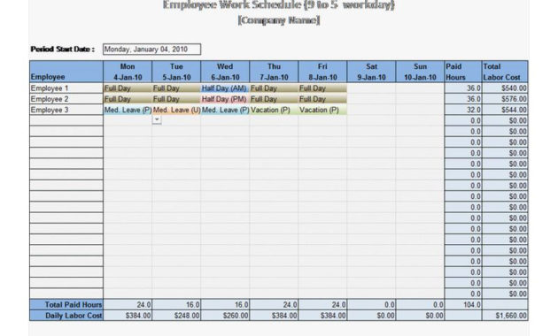 9 To 5 Work Schedule Template 9 To 5 Work Schedule Within Quality Multi Day Meeting Agenda Template
