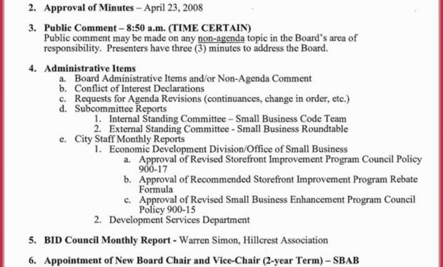 910 Creative Meeting Agenda Template Aikenexplorer For Agenda Template For Nonprofit Board Meeting