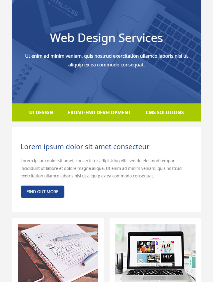 99 Free Responsive Html Email Templates To Grab In 2020 Regarding Estimation Responsive Business Html Template Free Download