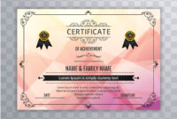 Abstract Beautiful Certificate Template Design Vector In Amazing Design A Certificate Template