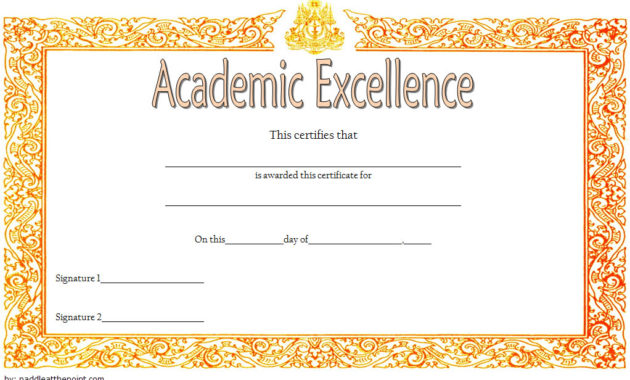 Academic Excellence Certificate 7 Template Ideas Intended For Academic Award Certificate Template