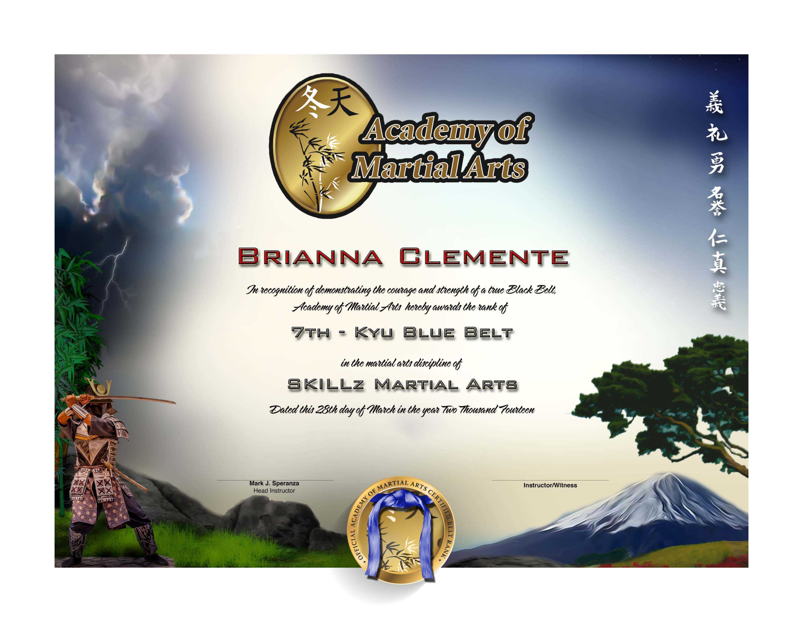 Academy Of Martial Arts Lower Rank Certificate Martial For Awesome Martial Arts Certificate Templates