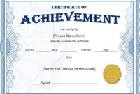 Achievement Certificate Templates Stationery Templates Within Certificate Of Achievement Template Word