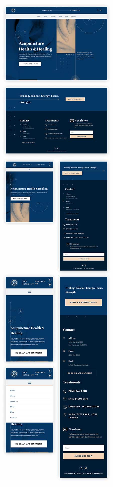 Acupuncture Header Footer Layout Free Download In Acupuncture Business Plan Template
