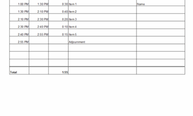 Adjustable Meeting Agenda Regarding Free Virtual Meeting Agenda Template