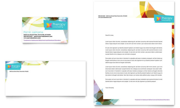 Adolescent Counseling Business Card Letterhead Template For Non Medical Home Care Business Plan Template