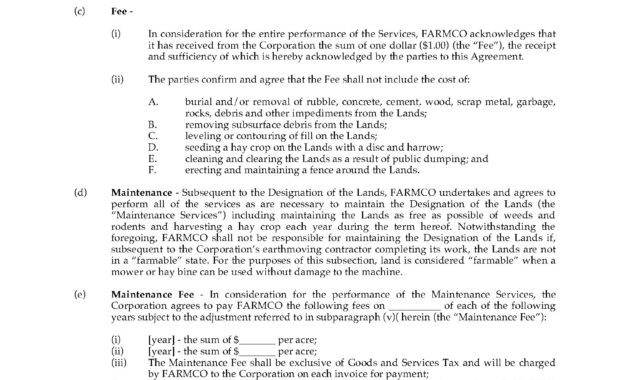 Alberta Farm Land Services Agreement Legal Forms And With Farm Business Tenancy Template