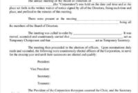 Annual Meeting Minutes Template 10 Pdf Word Google Throughout Minutes Of Shareholders Meeting Template
