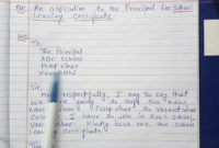Application To The Principle For School Leaving Throughout School Leaving Certificate Template