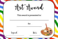 Art Award Certificate 15 Psd Pdf Word Ai Indesign For Children&amp;#039;S Certificate Template