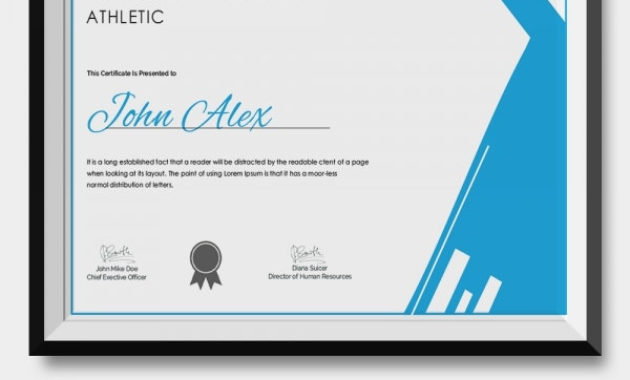Athletic Certificate 5 Word Psd Format Download Free For Awesome Athletic Certificate Template