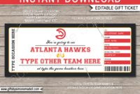 Atlanta Hawks Game Ticket Gift Voucher Printable Pertaining To Awesome Basketball Gift Certificate Template