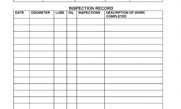 Automotive Maintenance Log Pdf Format Edatabase Within Vehicle Inspection Log Template
