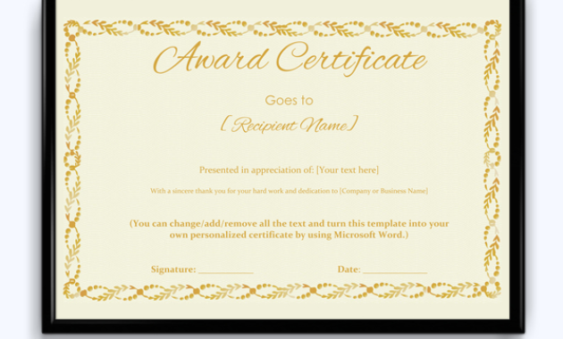 Award Certificate Golden Ropes Word Layouts Inside Awesome Award Certificate Templates Word 2007