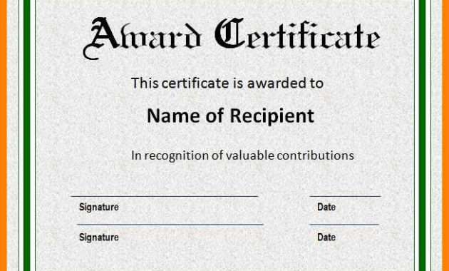 Awardcertificatetemplatedocdocxexamplescertificates Within Printable Track And Field Certificate Templates Free