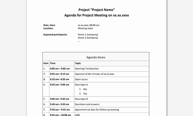 Awesome Project Meeting Agenda Template Audiopinions Pertaining To Printable Project Management Meeting Agenda Template