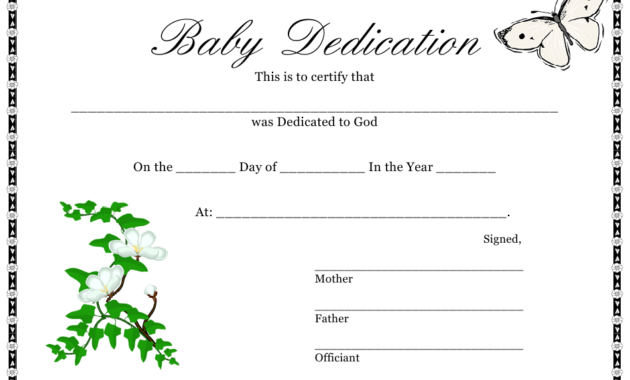 Baby Dedication Certificate Template Download Printable Intended For Baby Dedication Certificate Template