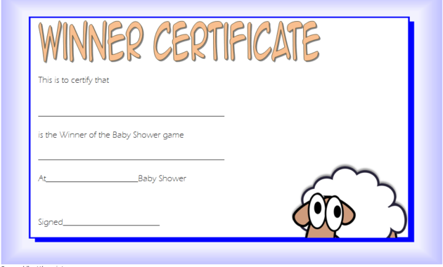 Baby Shower Winner Certificates Free 7 Best 2019 Designs With Best Fishing Certificates Top 7 Template Designs 2019