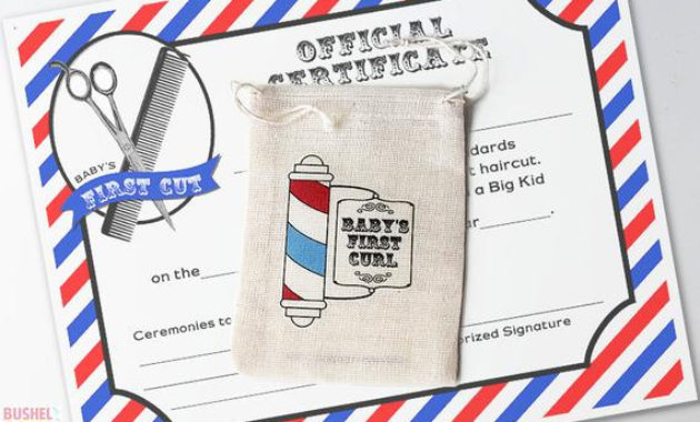 Baby'S First Curl Keepsake Pouch Haircut Certificate With Awesome First Haircut Certificate