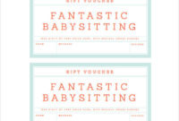 Babysitting Coupon Template In Free Printable Babysitting Gift Certificate