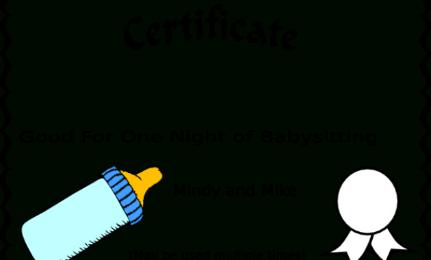 Babysitting Gift Certificate Template Clipart Best For Free Babysitting Certificate Template 8 Ideas