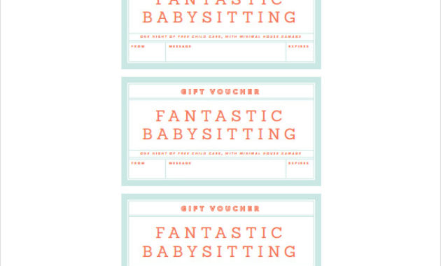 Babysitting Gift Certificate Template Free Download Clip Intended For Awesome Babysitting Gift Certificate Template