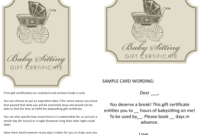 Babysitting Gift Certificate Templates Download Printable Throughout Free Printable Babysitting Gift Certificate